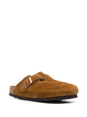 Birkenstock Pantoufles Boston en cuir suédé et peau de mouton