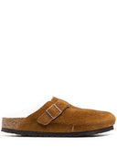 Birkenstock Pantoufles Boston en cuir suédé et peau de mouton