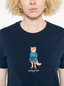 Maison kitsune 'kledd reve bomull t -skjorte