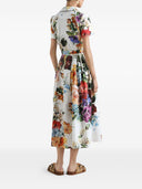 Dolce & Gabbana Flower Print Cotton Midi Dress