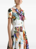 Dolce & Gabbana Flower Print Cotton Midi Dress