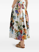 Dolce & Gabbana Flower Print Cotton Midi Dress