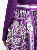 Dolce & Gabbana Silk Skirt With Maiolica Print