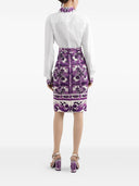 Dolce & Gabbana Cotton Shirt With Maiolica Print Details