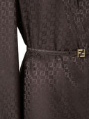 Fendi ff Jacquard Silk Maxi Kleid