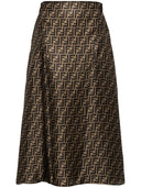 Fendi ff Silk Midi Jupe