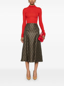 Fendi ff Silk Midi Jupe