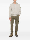 Stone Island Logo Cotton Zipped Hoodie