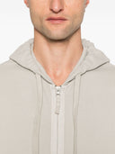 Stone Island Logo Cotton Zipped Hoodie