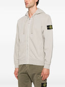Stone Island Logo Cotton Zipped Hoodie