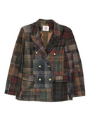 Tschüss Patchwork -Design Doppelbrustjacke