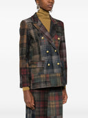 Tschüss Patchwork -Design Doppelbrustjacke