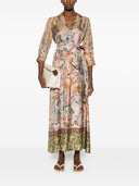 Pierre Louis Mascia Printed Silk Long Dress