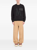 Mm6 Maison Margiela Logo Cotton Crewneck Sweatshirt