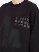Mm6 Maison Margiela Logo Cotton Crewneck Sweatshirt