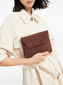 Mini mini in pelle in pelle scamosciata Brunello Cucinelli