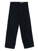 Wit zand katoen wijd uitlopende broek