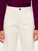 White Sand Cotton Flared Trousers