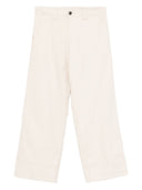 White Sand Cotton Flared Trousers