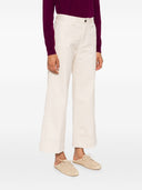 White Sand Cotton Flared Trousers