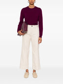 White Sand Cotton Flared Trousers