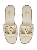 Valentino Garavani V Logo Cut Out Leather Sandals