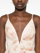 Zimmermann Hypnotische Leinen- und Seiden -Mini -Kleid
