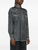 Pierre Louis Masciia Denim Print Silk Shirt