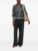 Pierre Louis Masciia Denim Print Silk Shirt