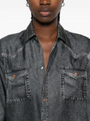 Pierre Louis Masciia Denim Print Silk Shirt