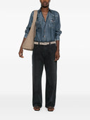 Pierre Louis Mascia Denim Print Silk Shirt