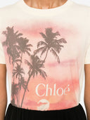 Chloè Cotton bedruckte T -Shirt