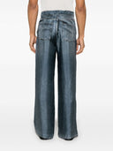 Pierre Louis Mascia Denim Print Silk Trousers