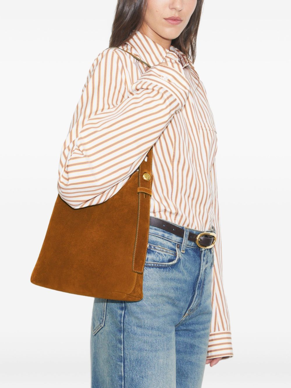 Tory Burch Romy Suede Leather Hobo Bag