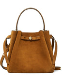 Tory Burch Romy Suede Backet de cuero de cuero