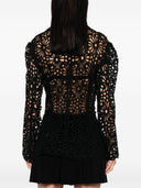 Norma Kamali Lace Single Breasted Blazer Jacket