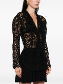 Norma Kamali Lace Single Breasted Blazer Jacket