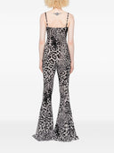 Norma Kamali Leopard Print Flared Jumpsuit
