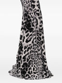 Norma Kamali Leopard Print Flared Jumpsuit
