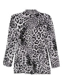 Norma Kamali Leopard Print Single Breasted Jacke