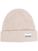 Ganni Wolle gerippte Mütze