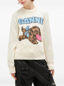 Ganni Fluffy Puppy Love Wool Sweater