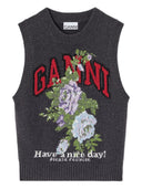 Ganni Flowers Wool Vest