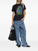 Ganni Neon Kitty Organic Cotton T Shirt