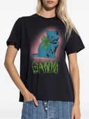 Ganni Neon Kitty Organic Cotton T Shirt