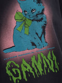 Ganni Neon Kitty Organic Cotton T Shirt