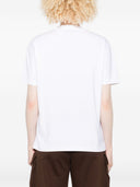 Fra hvide bogish blomster bomuld t -shirt