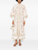 Vestido midi de lino impreso de Zimmermann