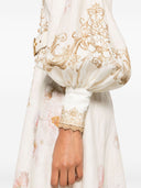 Vestido midi de lino impreso de Zimmermann