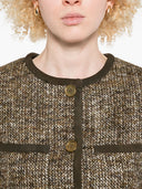 Chaqueta de mezcla de lana de ganso dorado